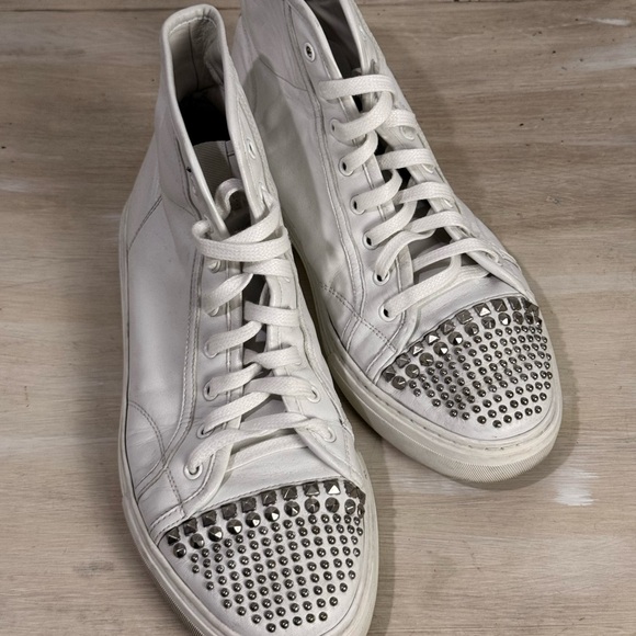 Gucci Other - Gucci Men's White High-Top Sneakers with Silver Studs